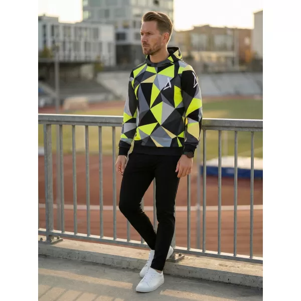  Férfi funkcionális pulóver prémium ALTISPORT VOJ/ALM007MI01 FEKETE/FLUO SÁRGA 