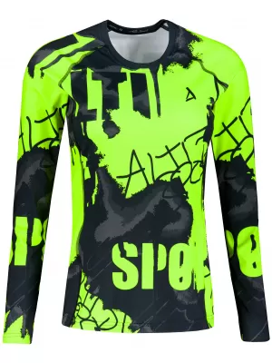 Női funkcionális T -piró hosszú ujjú prémiummal ALTISPORT VOJ/ALW076TR03 FEKETE/FLUO SÁRGA
