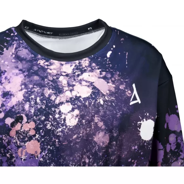  Női funkcionális kivágott pulóver prémium ALTISPORT VOJ/ALW055MI08 FEKETE -VIOLET 