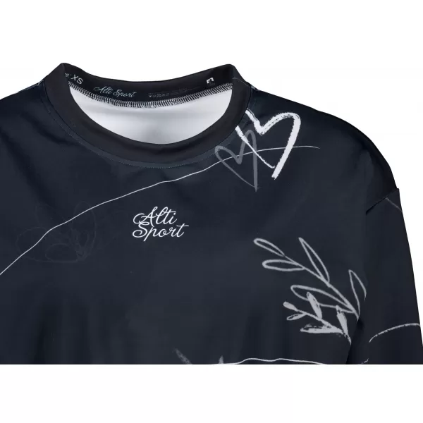  Női funkcionális kivágott pulóver prémium ALTISPORT VOJ/ALW083MI08 FEKETE -FEHÉR 