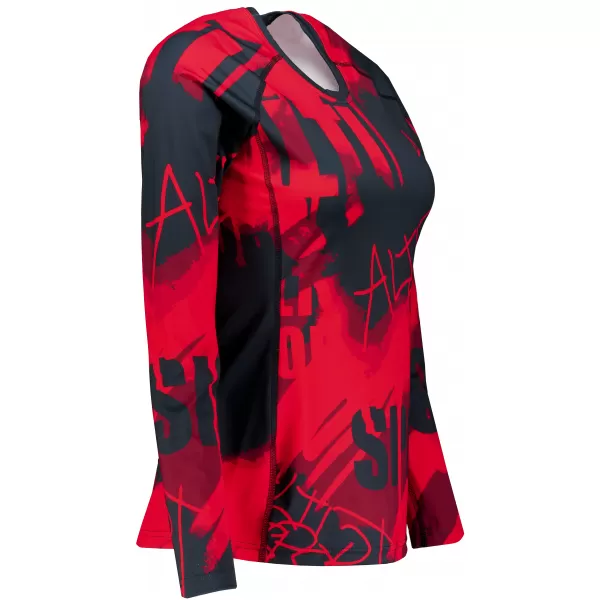  Női funkcionális T -piró hosszú ujjú prémiummal ALTISPORT VOJ/ALW076TR03 PIROS -BLACK 