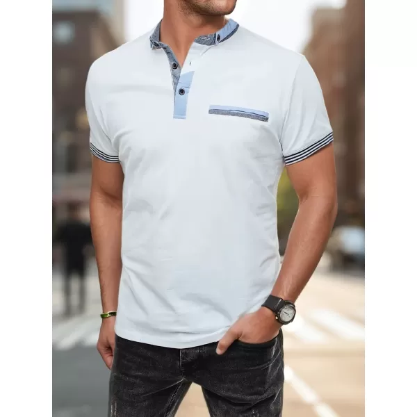  Mens t -phirt gallérral DSTREET PX0622 FEHÉR 
