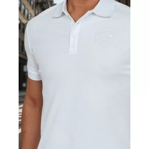  Mens t -phirt gallérral DSTREET PX0627 FEHÉR 