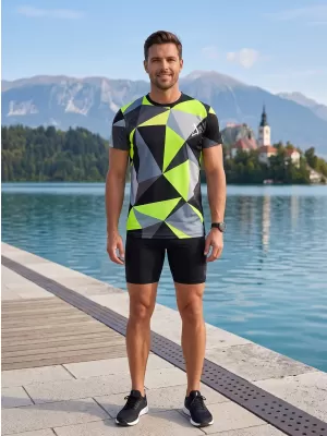 Férfi funkcionális T -piró prémium plusz ALTISPORT VOJ/ALM007TR02 FEKETE/FLUO SÁRGA
