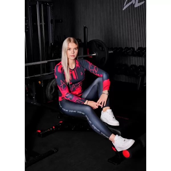  Női funkcionális T -piró hosszú ujjú prémiummal ALTISPORT VOJ/ALW076TR03 PIROS -BLACK 