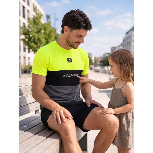  Férfi funkcionális T -piró prémium plusz ALTISPORT VOJ/ALM051TR02 NEON-SÁRGA 
