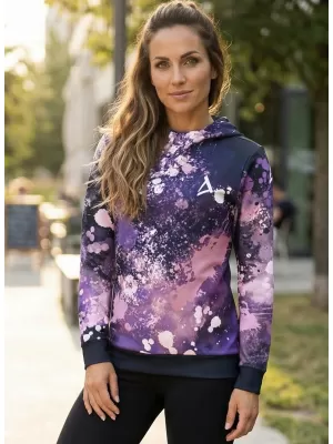 Női funkcionális pulóver prémium ALTISPORT VOJ/ALW055MI01 FEKETE -VIOLET