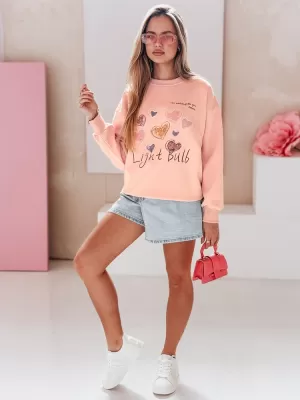 Női pulóver DSTREET PINKNOTE BY1500 RÓZSASZÍN