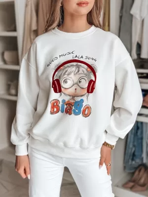 Női pulóver DSTREET LALA VIBE BY1504 FEHÉR