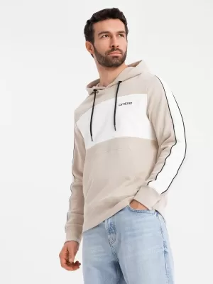 Férfi pulóver OMBRE OM-SSNZ-0225 BÉZS