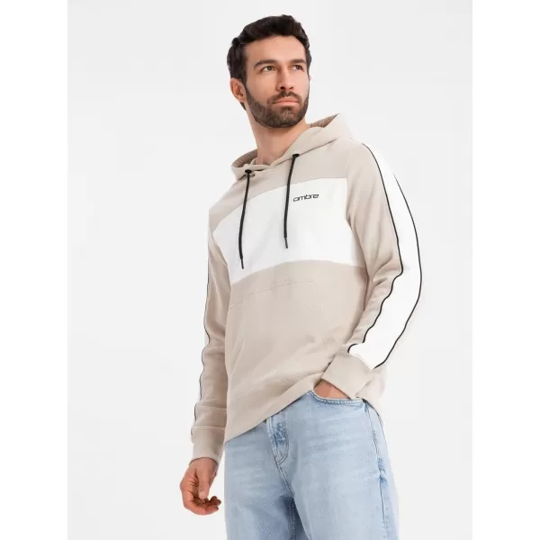 Férfi pulóver OMBRE OM-SSNZ-0225 BÉZS 