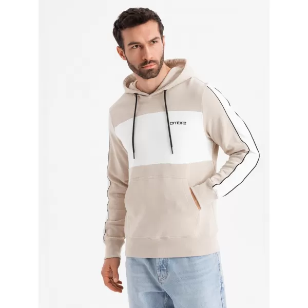  Férfi pulóver OMBRE OM-SSNZ-0225 BÉZS 