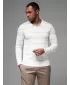 Mens t -phirt gallérral OMBRE OM-POLS-0146 FEHÉR ÉS BÉZS
