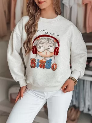 Női pulóver DSTREET LALA VIBE BY1503 VILÁGOSSZÜRKE