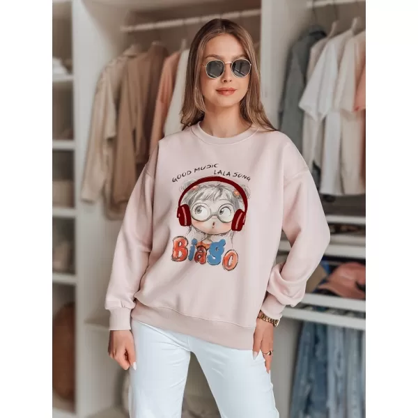  Női pulóver DSTREET LALA VIBE BY1505 RÓZSASZÍN 