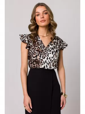 Női blúz STYLOVE S344 FEHÉR MINTA