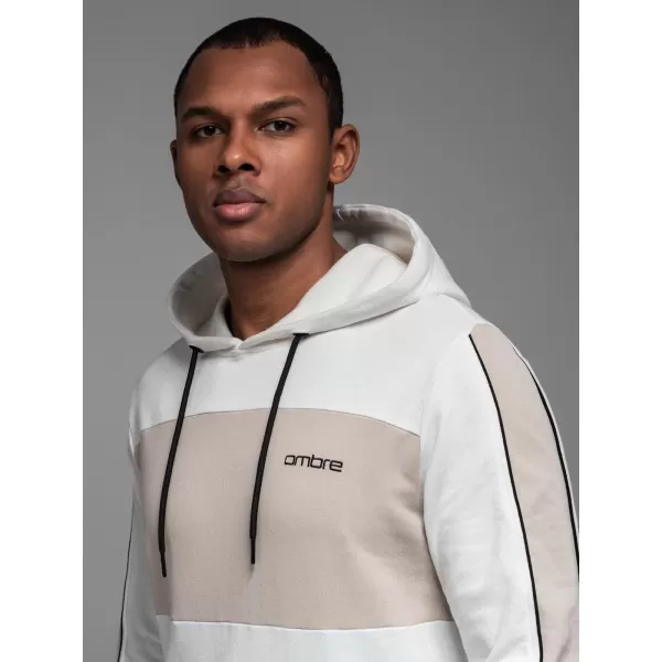  Férfi pulóver OMBRE OM-SSNZ-0225 FEHÉR 