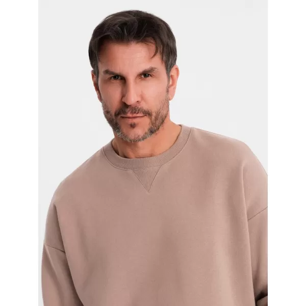  Férfi pulóver OMBRE OU-SNBC-0104 BARNA 