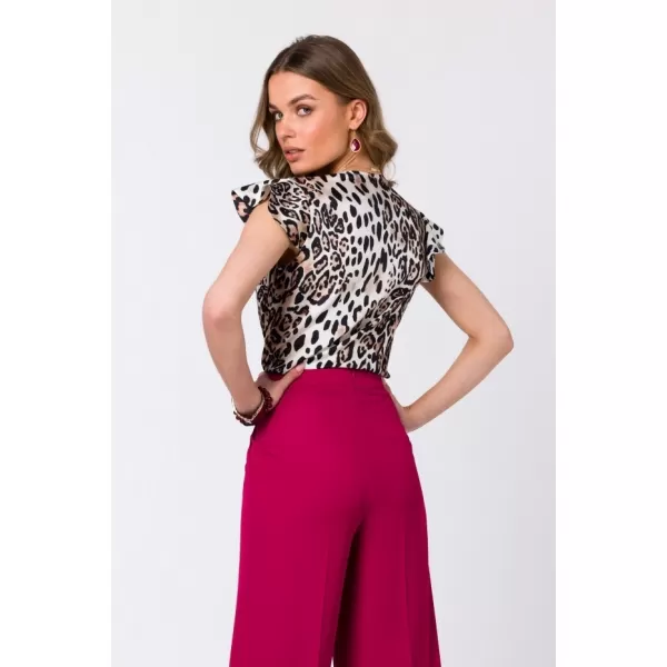  Női blúz STYLOVE S344 FEHÉR MINTA 
