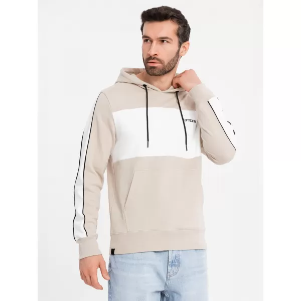  Férfi pulóver OMBRE OM-SSNZ-0225 BÉZS 