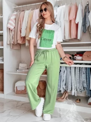 Hölgyek nadrágja DSTREET DRESSANIK UY2698 ZÖLD