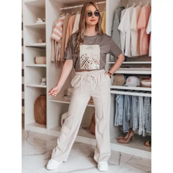  Hölgyek nadrágja DSTREET DRESSANIK UY2702 BÉZS 