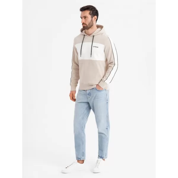  Férfi pulóver OMBRE OM-SSNZ-0225 BÉZS 