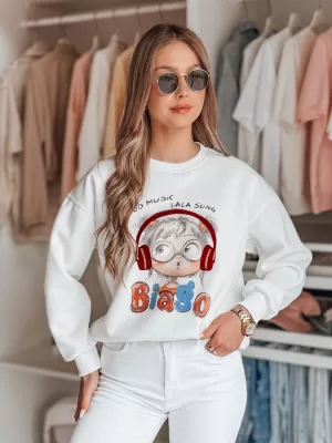 Női pulóver DSTREET LALA VIBE BY1504 FEHÉR
