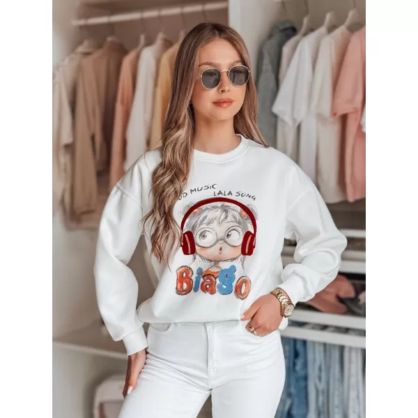  Női pulóver DSTREET LALA VIBE BY1504 FEHÉR 