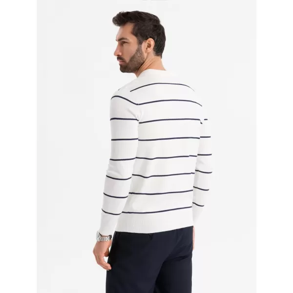  Mens t -phirt gallérral OMBRE OM-POLS-0146 FEHÉR ÉS SÖTÉTKÉK 