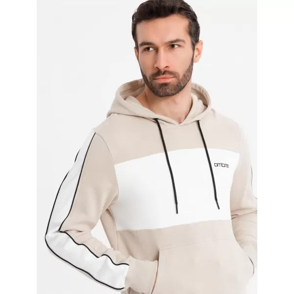  Férfi pulóver OMBRE OM-SSNZ-0225 BÉZS 