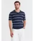 Mens t -phirt gallérral OMBRE OM-POSS-0145 SÖTÉTKÉK ÉS FEHÉR