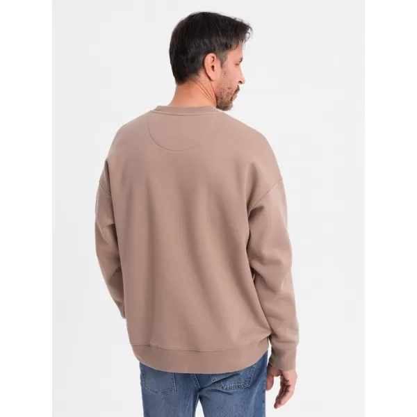 Férfi pulóver OMBRE OU-SNBC-0104 BARNA 