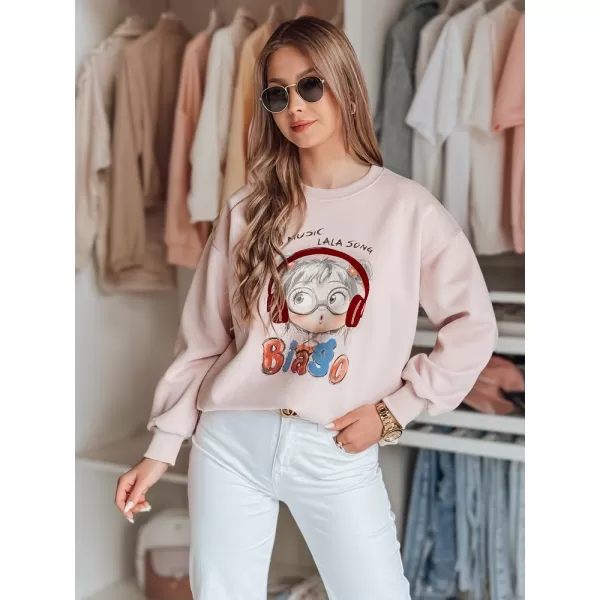  Női pulóver DSTREET LALA VIBE BY1505 RÓZSASZÍN 