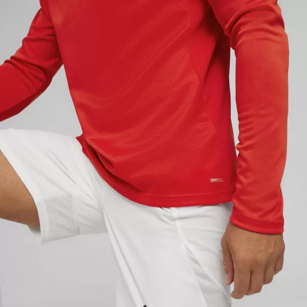  Férfi póló PUMA TEAMFINAL TRAINING 1/4 ZIP T 658551_01 PUMA PIROS/PUMA EZÜST 