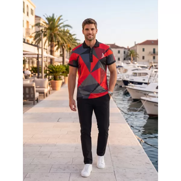  Férfi funkcionális T -piró prémium gallérral ALTISPORT VOJ/ALM007TR05 PIROS 