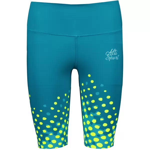  Női nadrág a térd prémium felett ALTISPORT VOJ/ALW109LEG02 SMARAGD/FLUO SÁRGA 