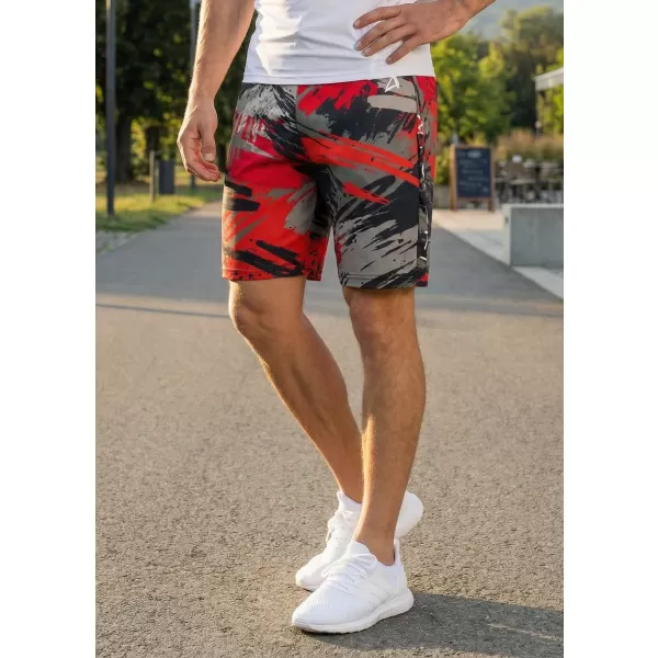  Férfi funkcionális rövidnadrág prémium ALTISPORT VOJ/ALM014KRA01 FEKETE -RED 