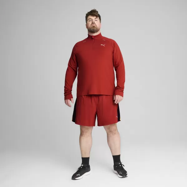  Férfi póló PUMA RUN CLOUDSPUN 1/4 ZIP 525781_63 MARSVÖRÖS 