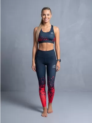 Női Leggings Premium ALTISPORT VOJ/ALW109LEG01 VÖRÖS-FEKETE