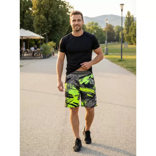  Férfi funkcionális rövidnadrág prémium ALTISPORT VOJ/ALM014KRA01 FEKETE -ZÖLD 
