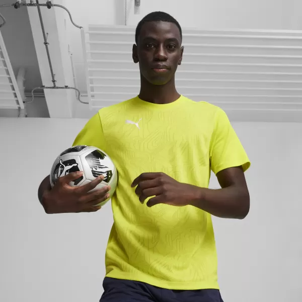  Férfi funkcionális ing PUMA TEAMFINAL TRAINING JERSEY 658557_30 ELECTRIC LIME/ ELEKTROMOS MÉSZ/PUMA EZÜST 