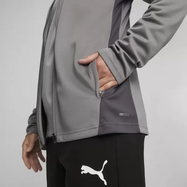  Kabát PUMA TEAMGOAL TRAINING JACKET 658633_13 ÖNTÖTTVAS/FEHÉR/ÁRNYÉKSZÜRKE 