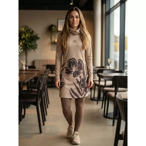  Női meghosszabbított prémium pulóver ALTISPORT VOJ/ALW0107MI06 BARNA 