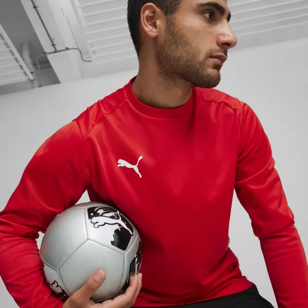  Férfi pulóver PUMA TEAMGOAL TRAINING SWEAT 658649_01 PUMA PIROS/PUMA FEHÉR/GYORS PIROS 