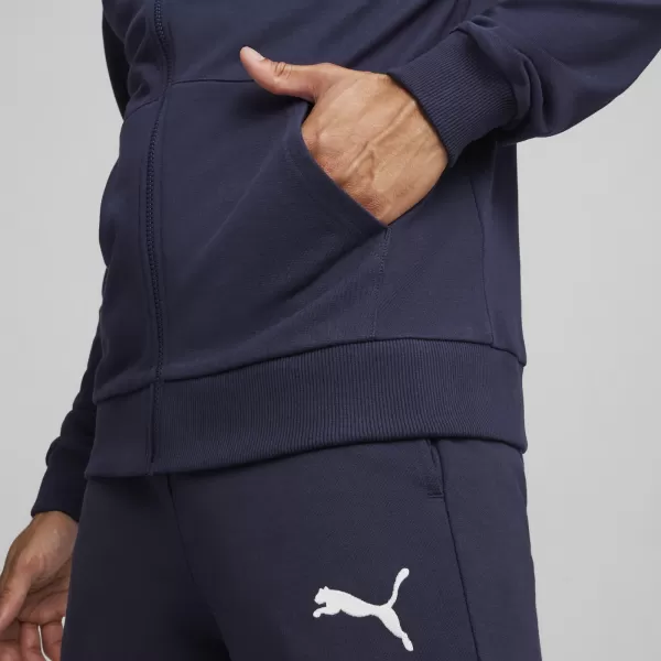  Férfi pulóver PUMA TEAMGOAL CASUALS HOODED JACK 658595_06 PUMA NAVY/PUMA WHITE 
