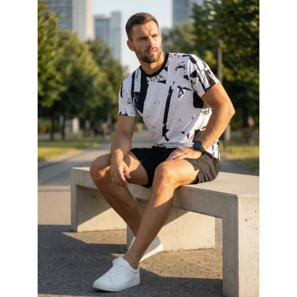  Férfi funkcionális T -piró prémium ALTISPORT VOJ/ALM079TR01 FEHÉR -ÉS -FEKETE 