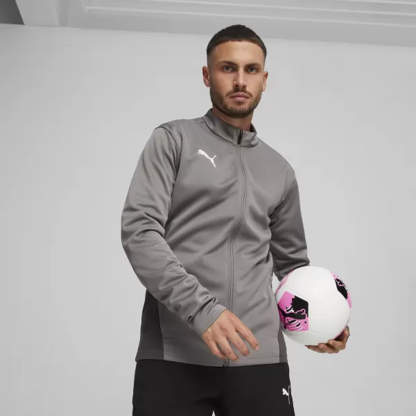  Kabát PUMA TEAMGOAL TRAINING JACKET 658633_13 ÖNTÖTTVAS/FEHÉR/ÁRNYÉKSZÜRKE 