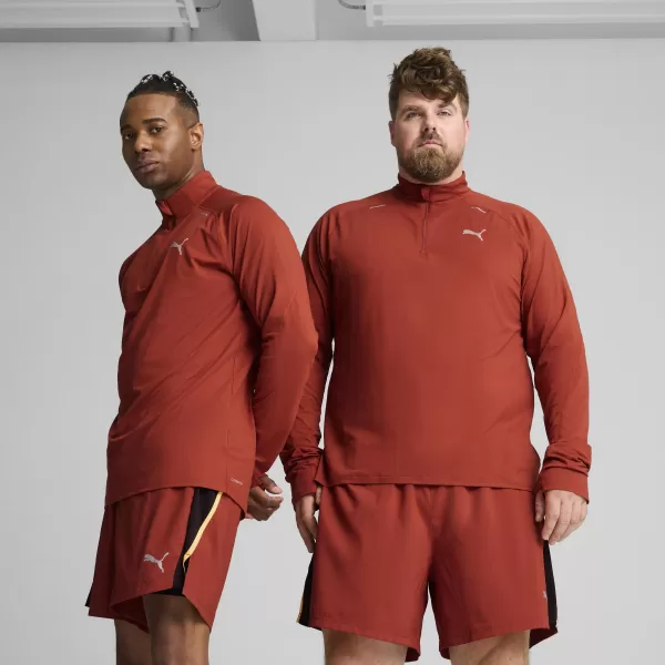  Férfi póló PUMA RUN CLOUDSPUN 1/4 ZIP 525781_63 MARSVÖRÖS 