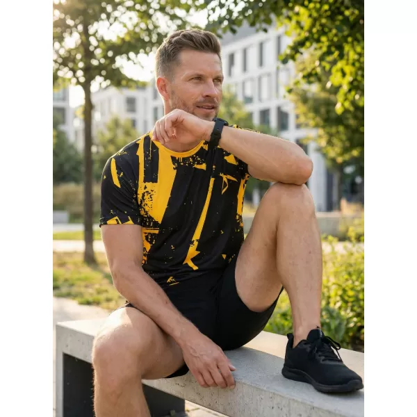  Férfi funkcionális T -piró prémium ALTISPORT VOJ/ALM079TR01 FEKETE -SÁRGA 